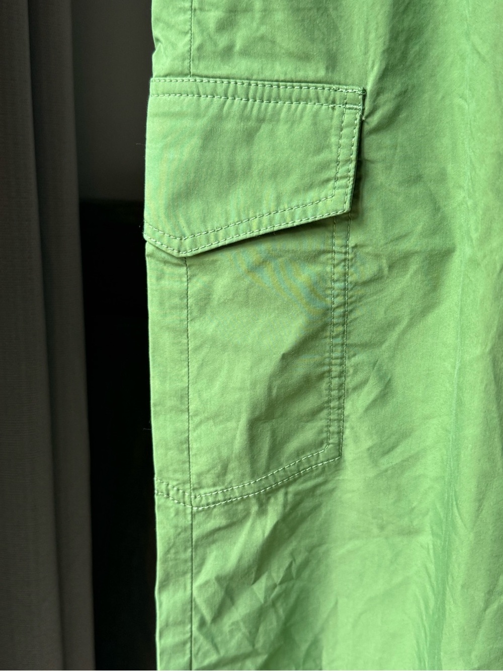 TALBOTS WOMANS WIDE LEG CARGO POPLIN PANTS GREEN MP NWT - Picture 3 of 5